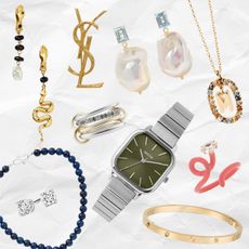 jewelry gift ideas shown in a collage of the best accessories to buy for the holidays