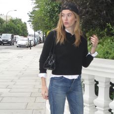 Camille Charriere wearing jeans